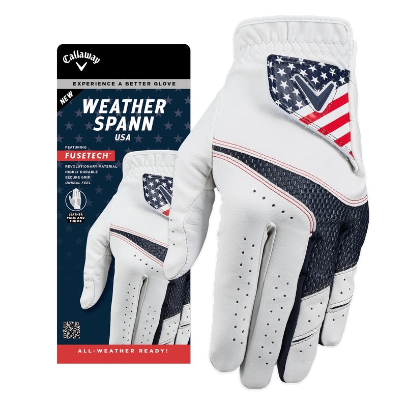 Callaway Men’s Weather Spann USA Golf Gloves 2024 Worn on Left Hand M