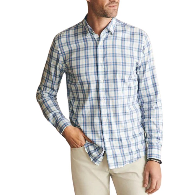 Faherty Men’s The Movement Shirt Lakeside Rose Plaid L