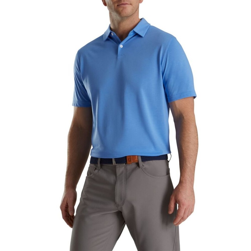 Footjoy Men’s Athletic Fit Solid Jersey Golf Polo (Previous Season Style) Lagoon L