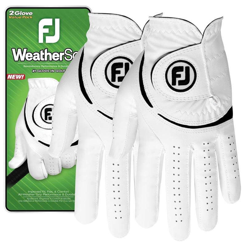 FootJoy Men’s WeatherSof Golf Gloves 2-Pack 2024 White/Black M Worn on Left Hand