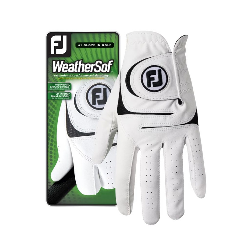 FootJoy Men’s WeatherSof Golf Gloves 2024 White/Black L Worn on Left Hand
