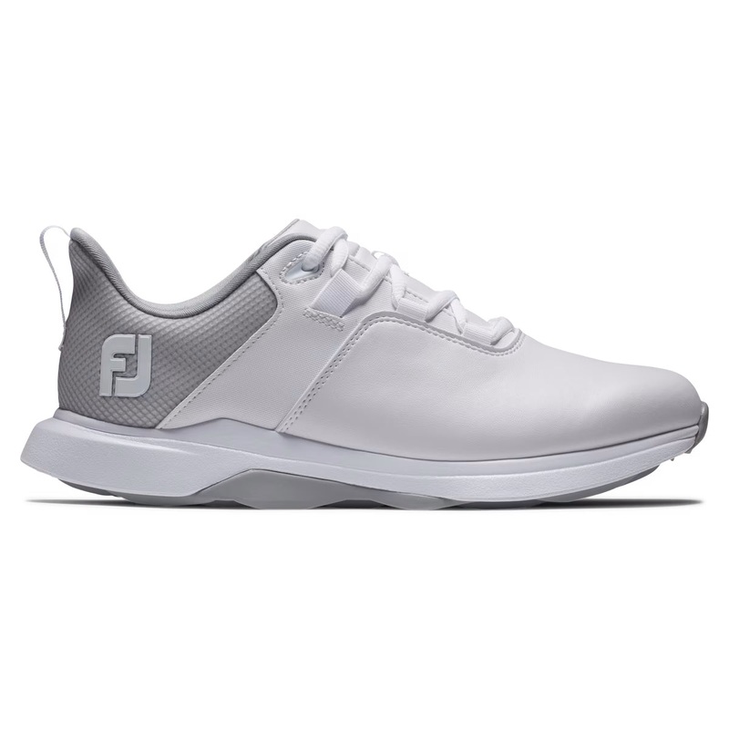 FootJoy Women’s ProLite Spikeless Laced Golf Shoes – White/Grey White/Grey 6.5