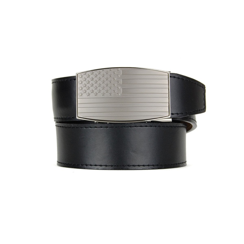 Nexbelt USA Heritage Embossed Pewter Aston Black Dress Belt Embossed Pewter USA