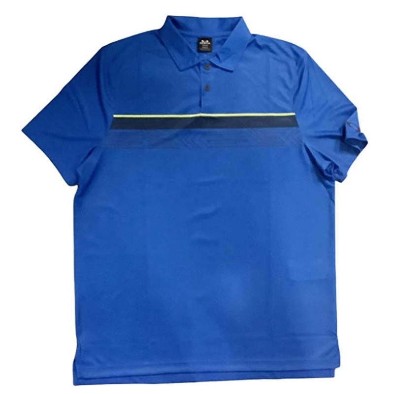 Oakley Men’s Print Layer Stripe Polo Golf Shirt Ozone S