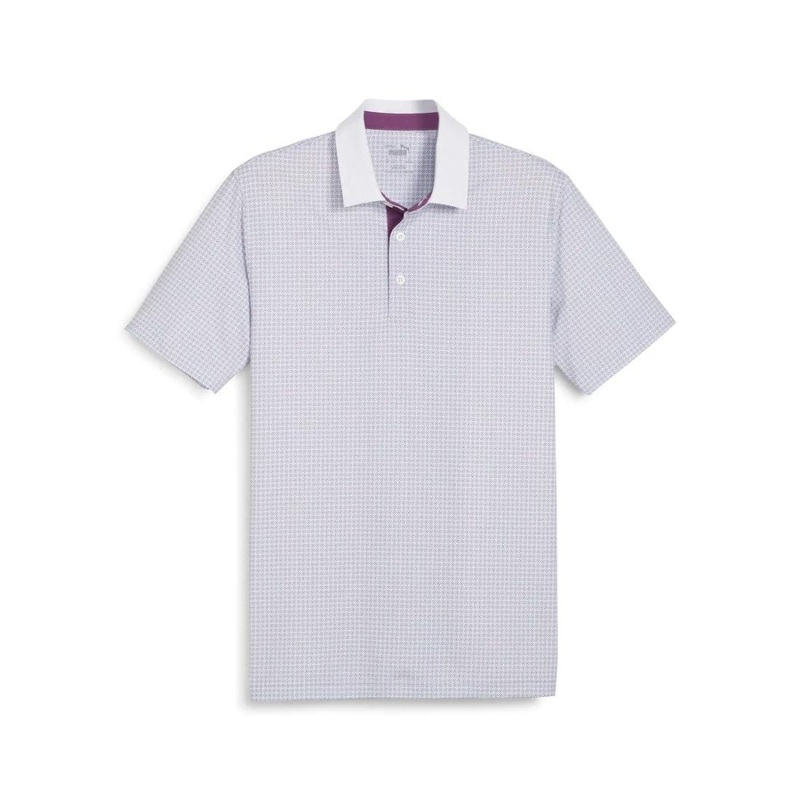 Puma Men’s MATTR Circular Golf Polo White Glow/Crushed Berry XL