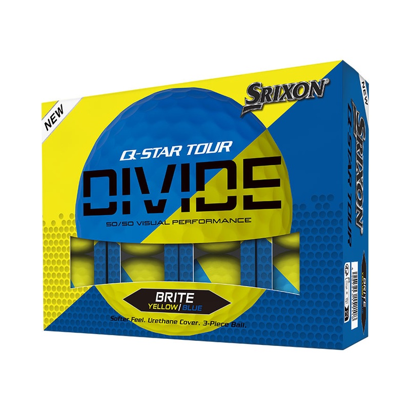 Srixon Q-Star Tour Divide 2 Golf Balls Yellow/Blue 1 Dozen 2024 Yellow/Blue