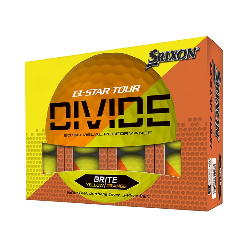 Srixon Q-Star Tour Divide 2 Golf Balls Yellow/Orange 1 Dozen 2024 Orange