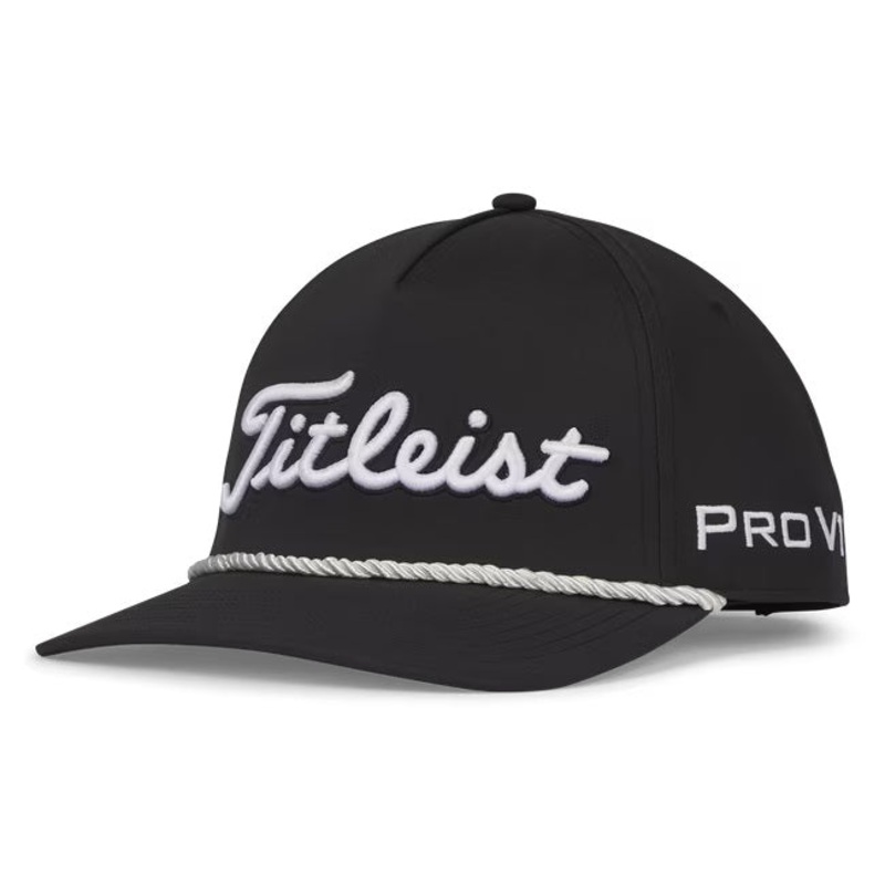 Titleist Tour Rope Snapback Golf Hat Black/White