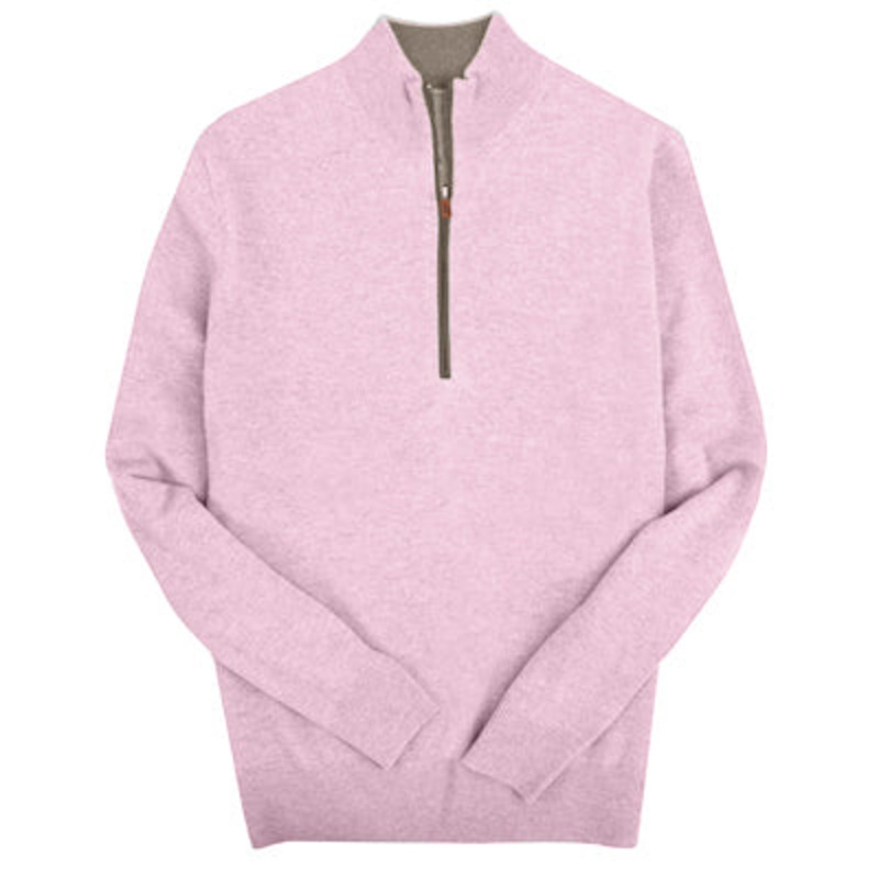Turtleson Hayes Cashmere Quarter-Zip Pullover Orchid M