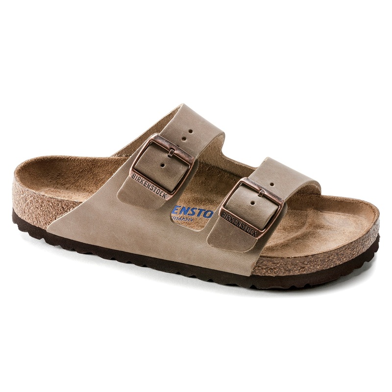 Birkenstock Arizona Soft Footbed Oiled Leather Sandals Tobacco Brown Narrow 8-8.5 Women/ 6-6.5 Men