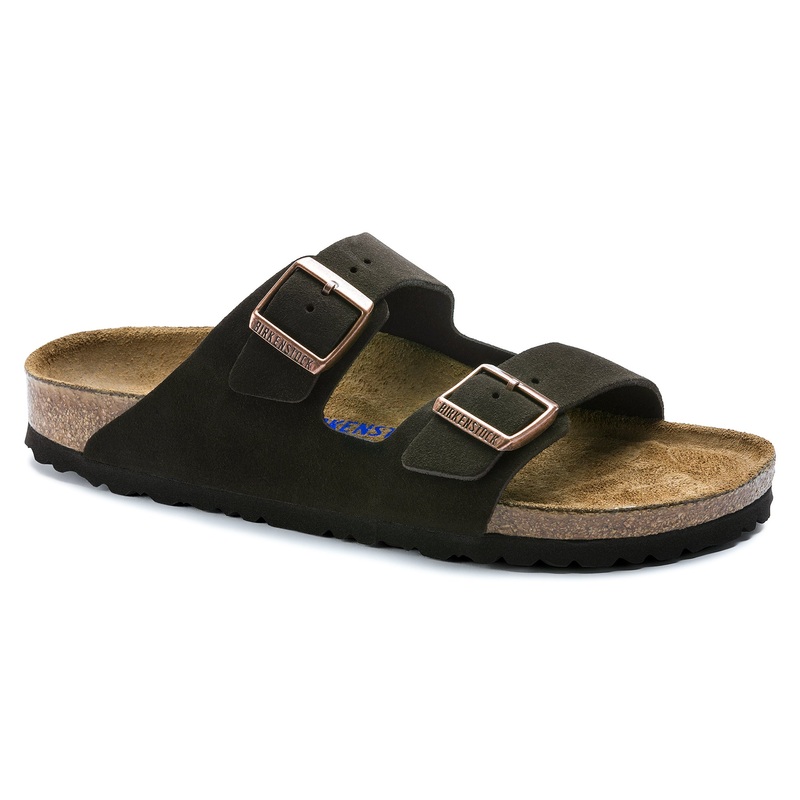 Birkenstock Arizona Soft Footbed SuedeLeather Sandals Mocha Narrow 5-5.5 Women