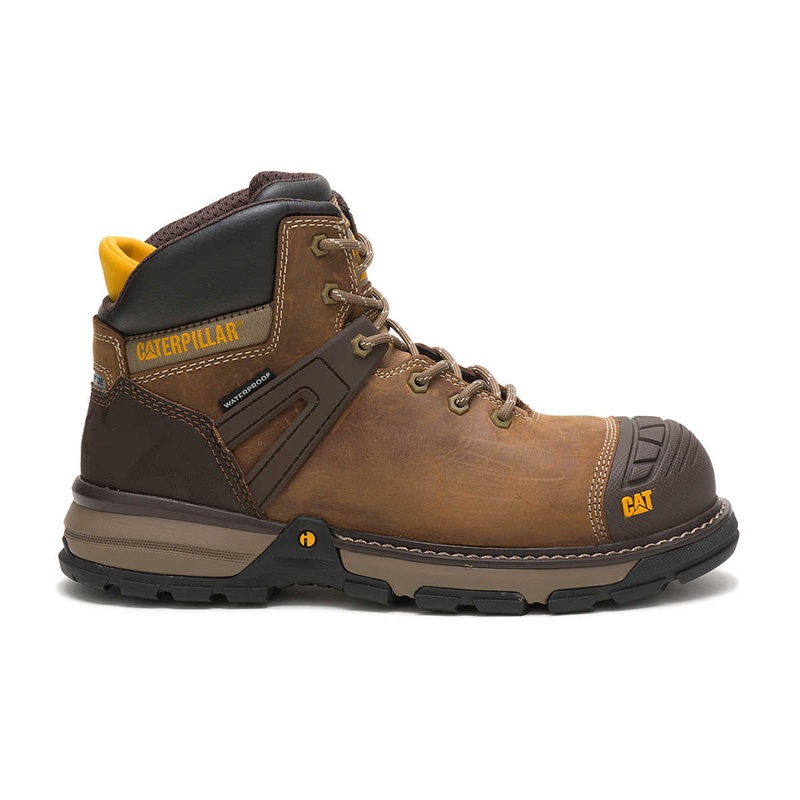 Caterpillar Men’s Excavator Superlite Waterproof Carbon Composite Toe Work Boots Dark Beige 10.5 Medium