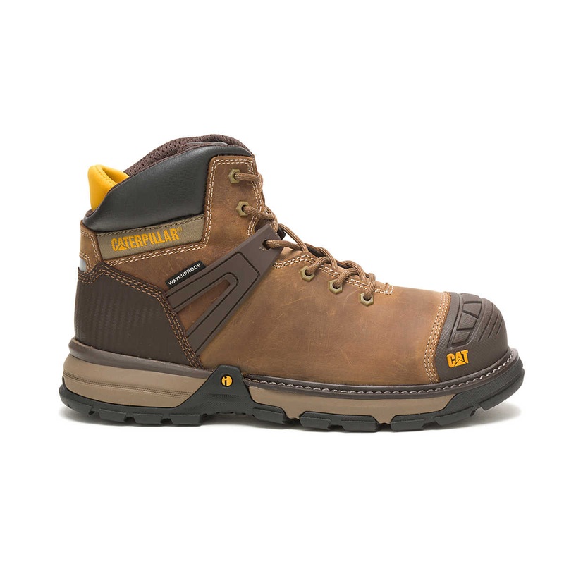 Caterpillar Men’s Excavator Superlite Waterproof Soft Toe Work Boots Dark Beige 9 Medium