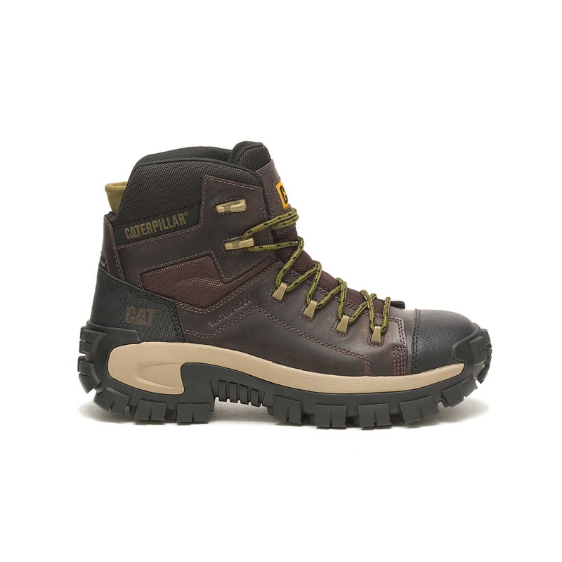 Caterpillar Men’s Invader Hiker Waterproof Composite Toe Work Boots Coffee Bean 8 Medium