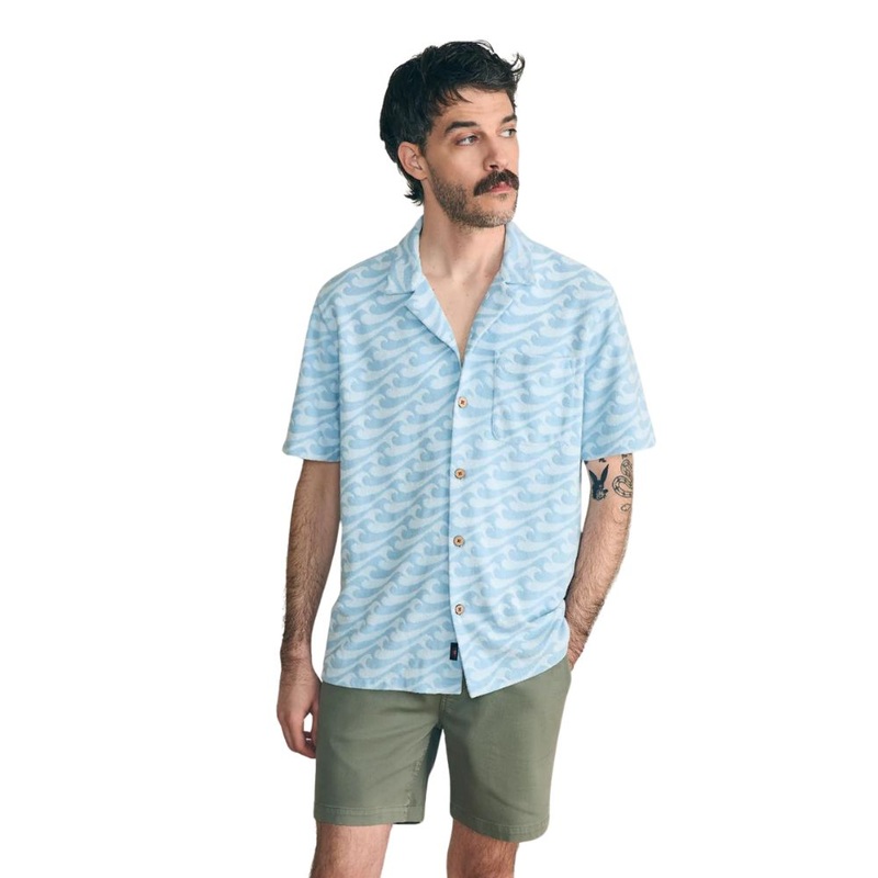 Faherty Men’s Cabana Towel Terry Shirt Endless Peaks L