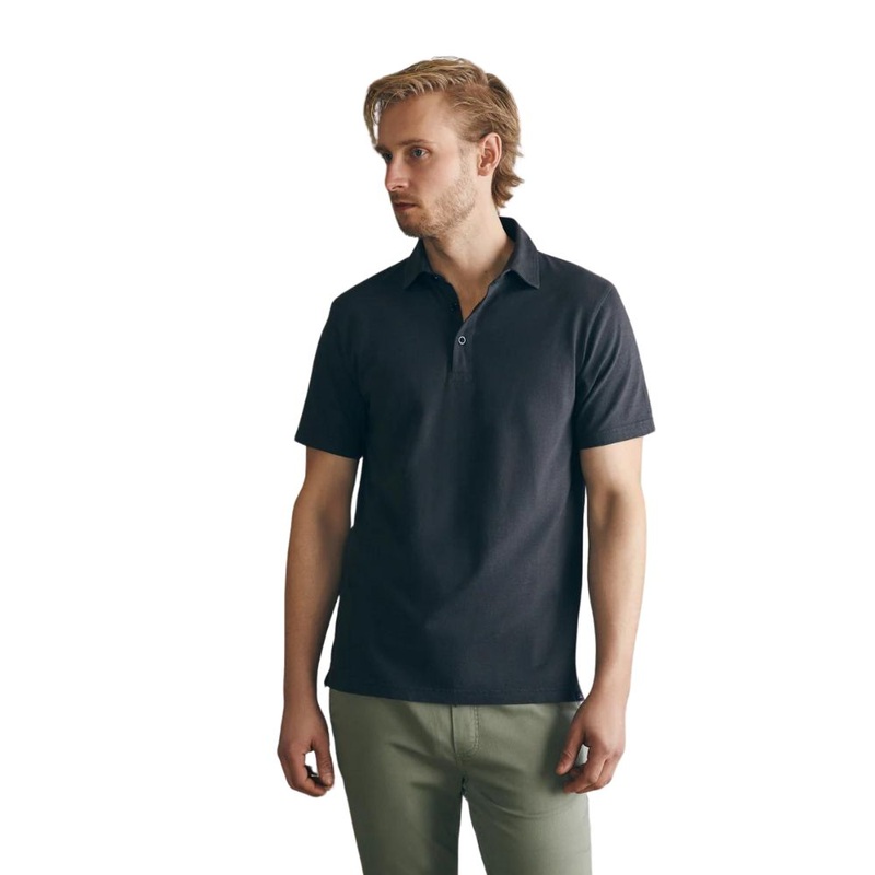 Faherty Men’s Sunwashed T-Shirt Golf Polo Washed Black M