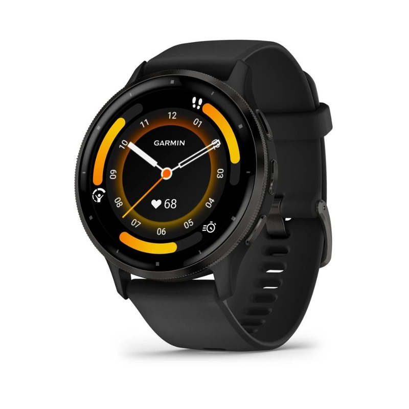 Garmin Venu 3 GPS Watch Slate Stainless Steel Bezel Slate Stainless Steel Bezel with Black Case and Silicone Band
