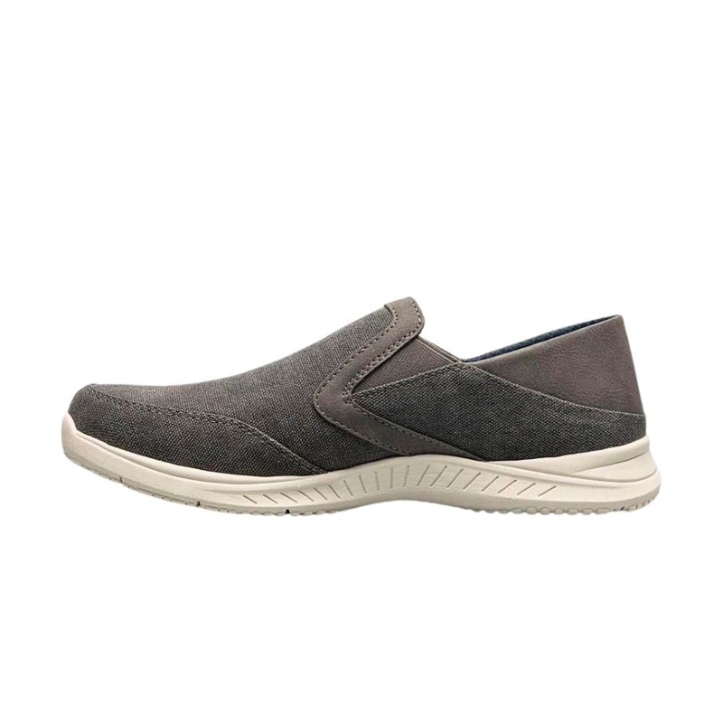 Nunn Bush Men’s Conway EZ Canvas Moc Toe Slip – Gunmetal Gunmetal 10