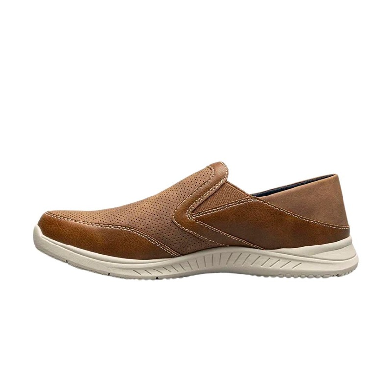 Nunn Bush Men’s Conway EZ Moc Toe Slip-On Shoes – Tan Tan 9.5
