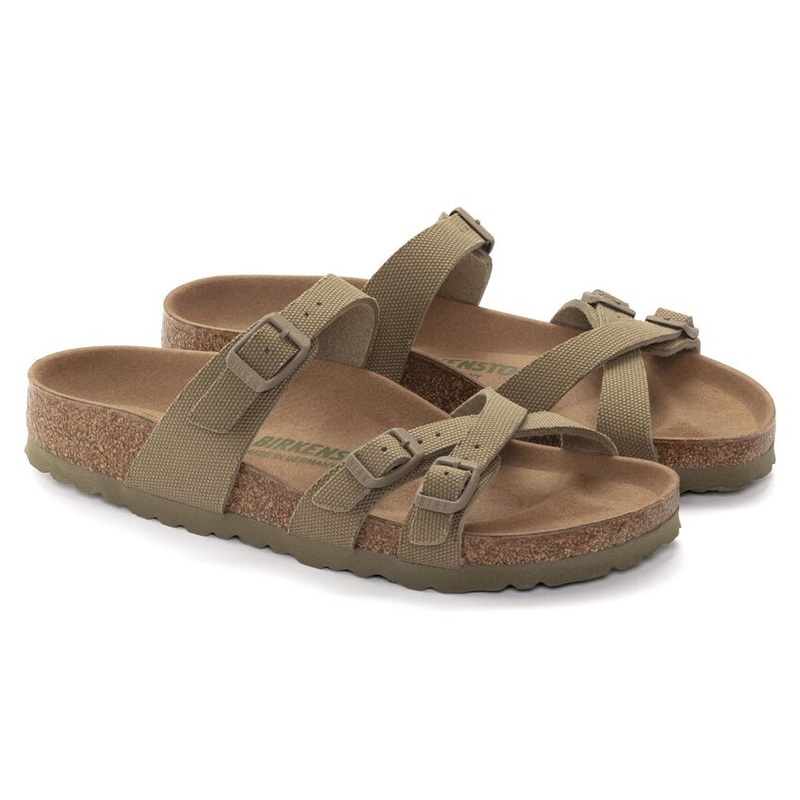 Birkenstock Franca Vegan Textile Sandal Faded Khaki Regular 6-6.5 Women