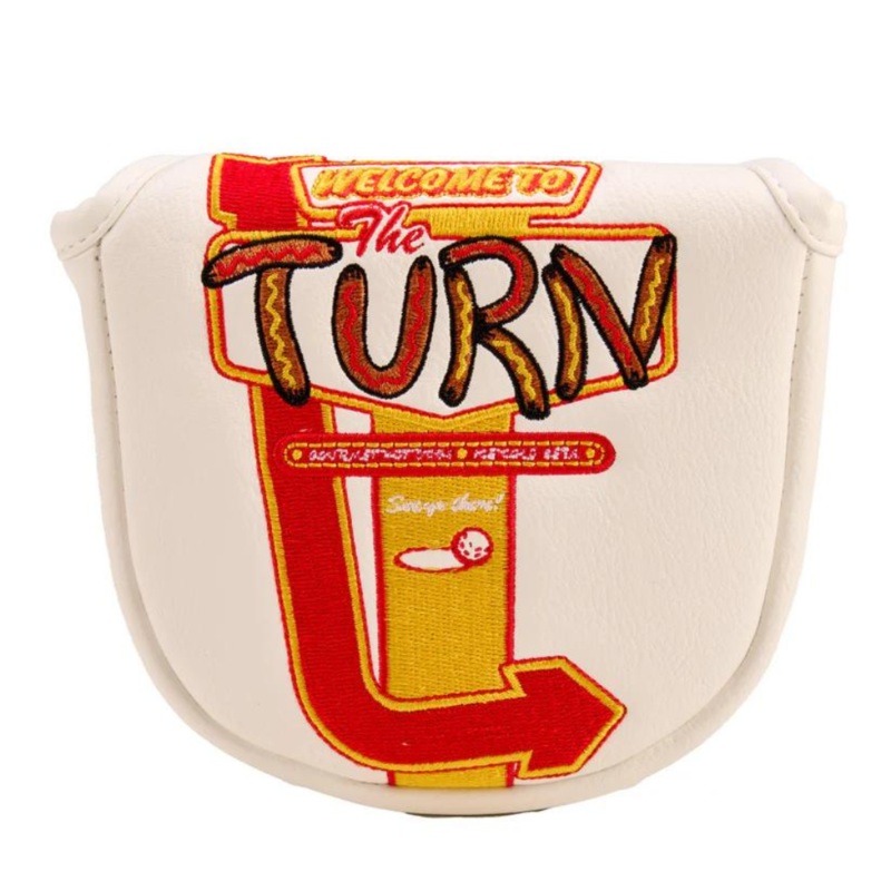 CMC Design Barstool Golf “The Turn” Mallet Putter Headcover White/Yellow/Red