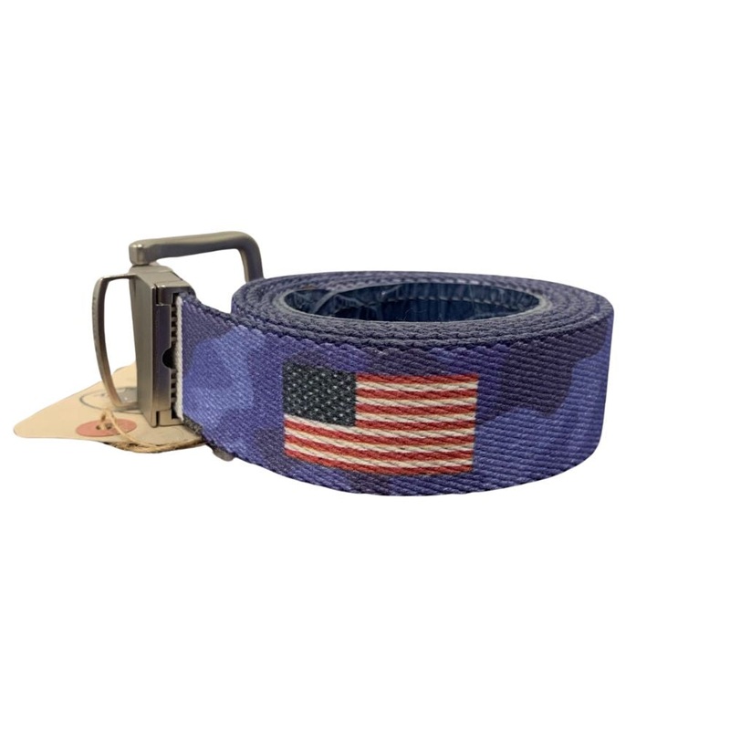 Doc Murphy Cut-To-Fit Reversible Belt American Flag/Chicago Flag Blue Camo Blue Camo