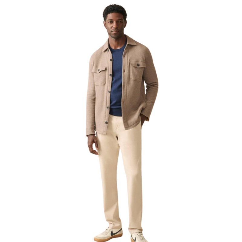 Faherty Men’s Inlet Knit CPO Walnut Melange L
