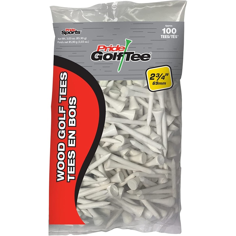 Pride Golf Tee, 2-3/4 inch Deluxe Tee White