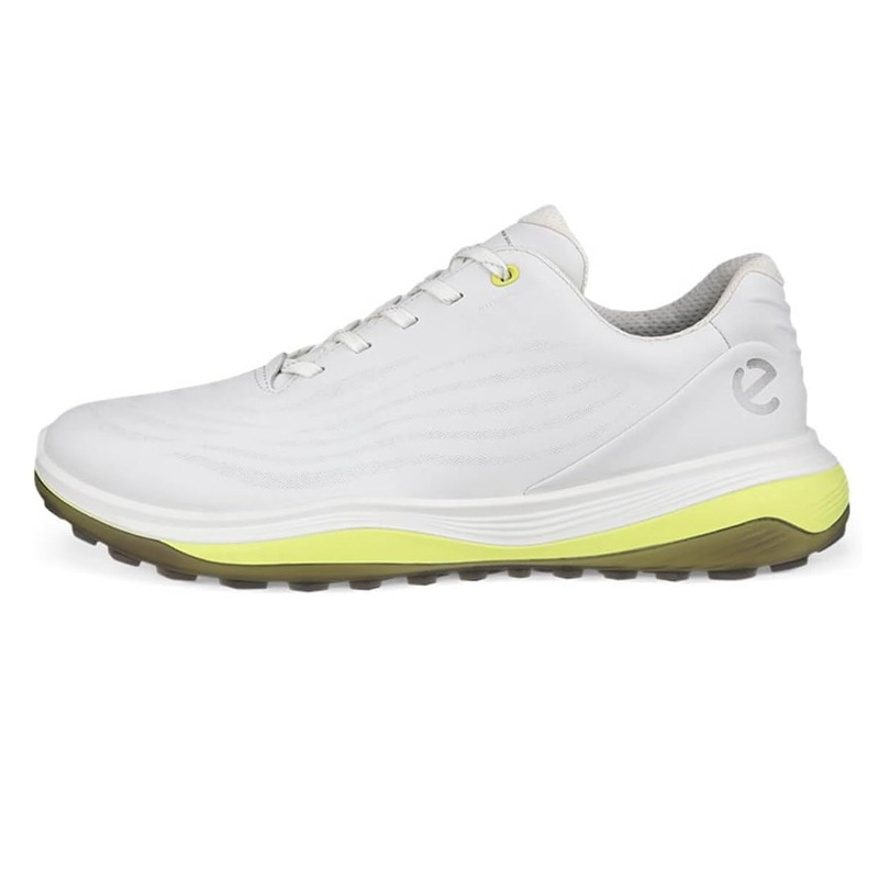 Ecco Men’s LT1 Golf Spikeless Shoes – White/Yellow White 9-9.5