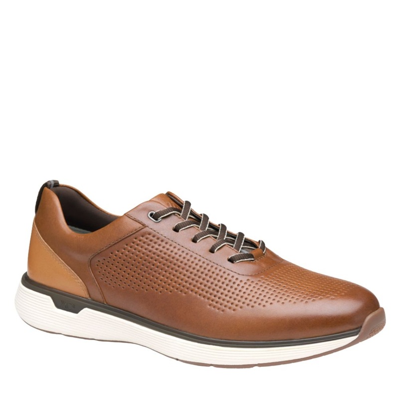 Johnston & Murphy Men’s XC4 Prentiss 2 Embossed U-Throat Shoes Tan Full Grain 9